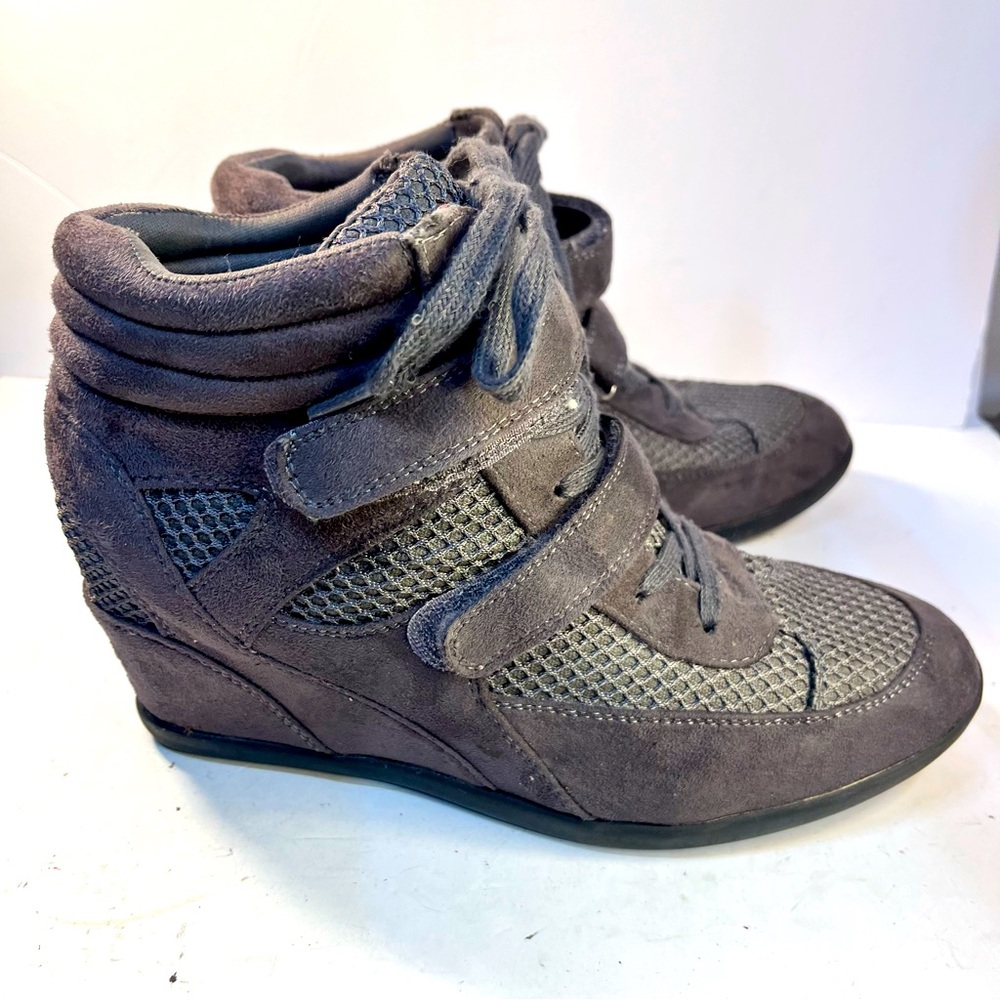 Madden Girl Gray Wedge Sneaker Boots